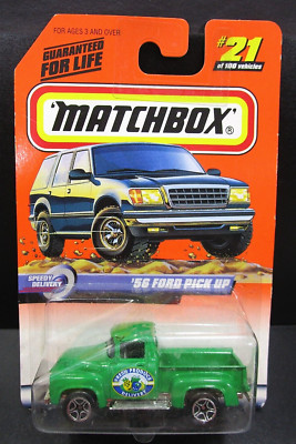 Matchbox 1999 Speedy Delivery '56 Ford Pick Up - Fresh Produce Delivery - Mattel