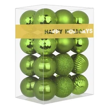 Lime Green 3.2" Large Christmas Balls - Christmas Tree Decoration Ornaments S...