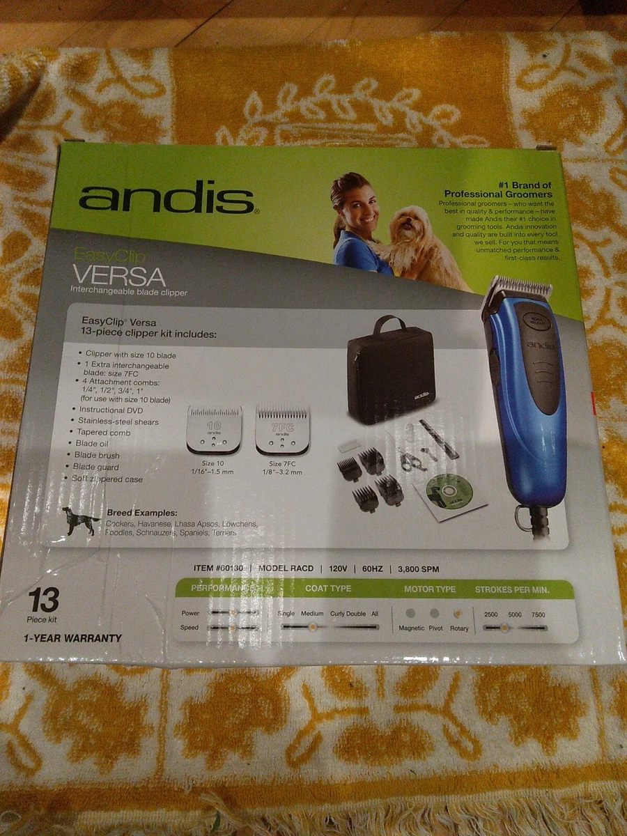 Andis Easy Clip Versa 11 Piece Pet Grooming Kit Blue New Sealed