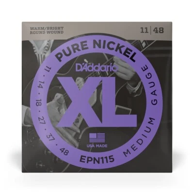 D'Addario EPN115 Pure Nickel Guitare Électrique Strings, Bleu / Jazz-Rock, 11-48 - Photo 1/4