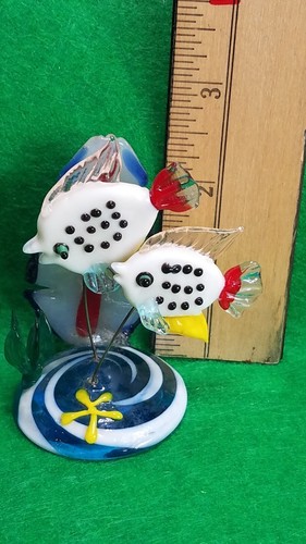 Vtg GLASS ANGEL FISH FIGURINE=Bright/Colorful=approx. 2.5" tall=Delicate piece - Picture 13 of 13