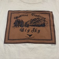 Vintage Montana Big Sky Country T-Shirt Mountain Graphic USA Made Mens XL