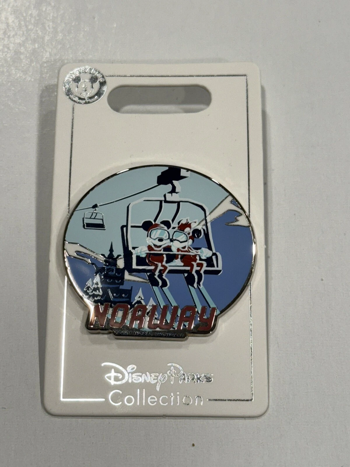 Disney Norway Epcot World Showcase Pin Mickey Minnie Mouse Ski Lift E4
