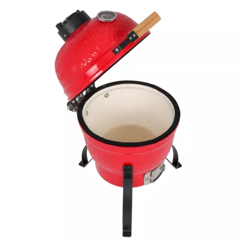 13" Round Kamado Charcoal Grill Portable BBQ Grill with Thermometer - Bild 7 von 24