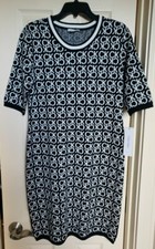 Calvin Klein Women's ALL OVER LOGO Knit Dress CD3W1BE8 (Sze LARGE) NWT MSRP $134