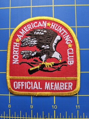 N.A.H.C. NORTH AMERICAN HUNTING CLUB OFFICIAL MEMBER PATCH Eagle DEER-FISH 3x3.5