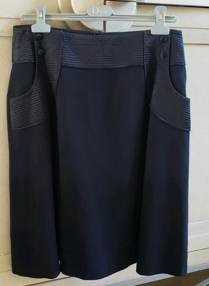 $915+ FALDA ACETATO LANA NEGRA AÑOS 40 TEMPERLEY LONDRES NUEVA CON ETIQUETAS RIBETE Y FORRO DE SEDA 10 Foto 2 de 4