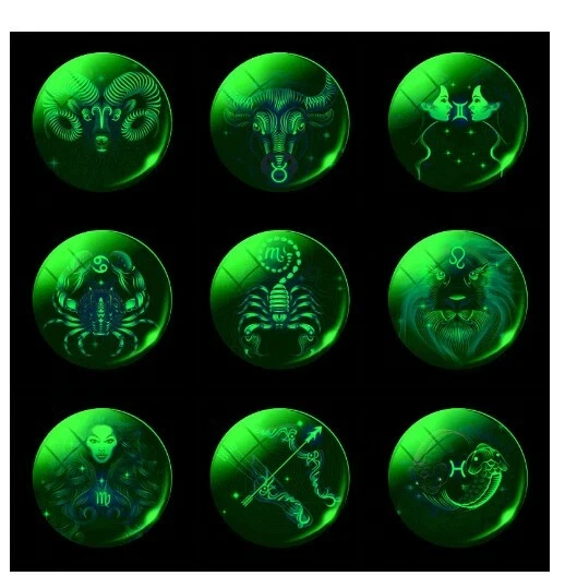 + PORTACHIAVI FLUORESCENTE SEGNO ZODIACALE OROSCOPO IDEA REGALO COMPLEANNO - Immagine 4 di 4