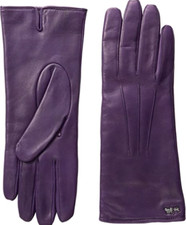 Coach Iris Purple Leather Gloves Women's Size 7 L141001