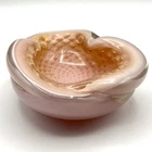 Vintage Pink Alfredo Barbini 1950’s  Murano Glass Bowl Shell Shape Italy