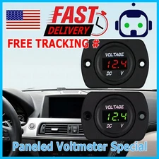 12V-24V Car Marine Motorcycle LED Digital Voltmeter Voltage Meter Battery Gauge
