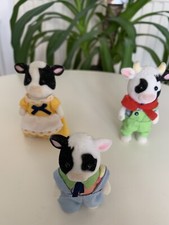 SYLVANIAN FAMILIES FRIESIAN COW FAMILY VINTAGE HTF Display Excellent Condition
