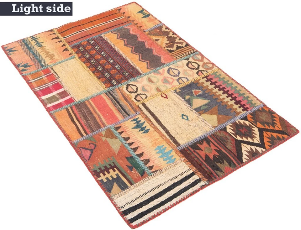 Kelim Patchwork Handgewebter 123x83 cm-Perserteppich,Rug,Orient,kilim,Carpet - Bild 3 von 4