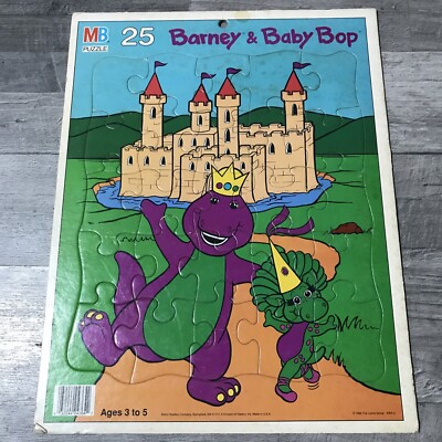 Milton Bradley Barney & Baby Bop 25 piece  Puzzle 1992 14×11  W7