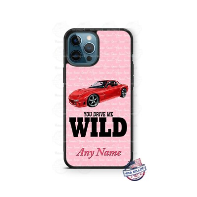 You Drive me Wild Red Car Cute Design Phone Case Cover for iPhone Samsung Gift
