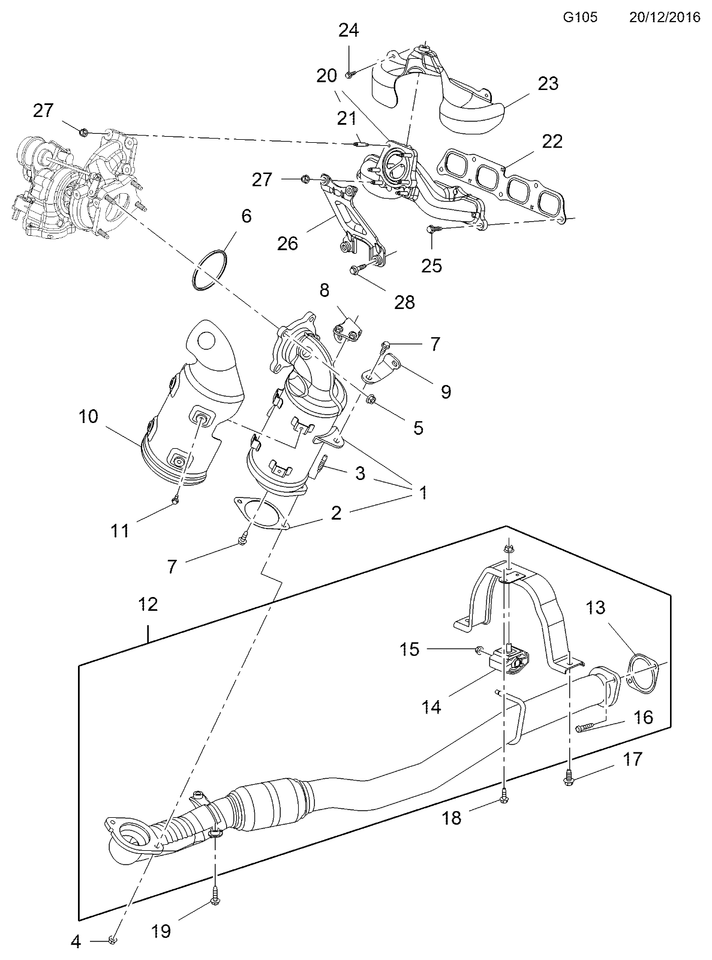 GENUINE VAUXHALL INSIGNIA ASTRA K MOKKA ZAFIRA EXHAUST MANIFOLD STUD M8