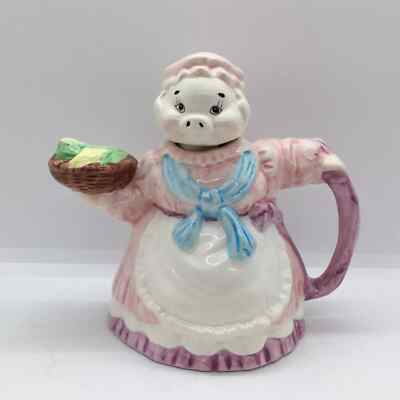 Rosa Schwein Dame Deko Teekanne Ornament