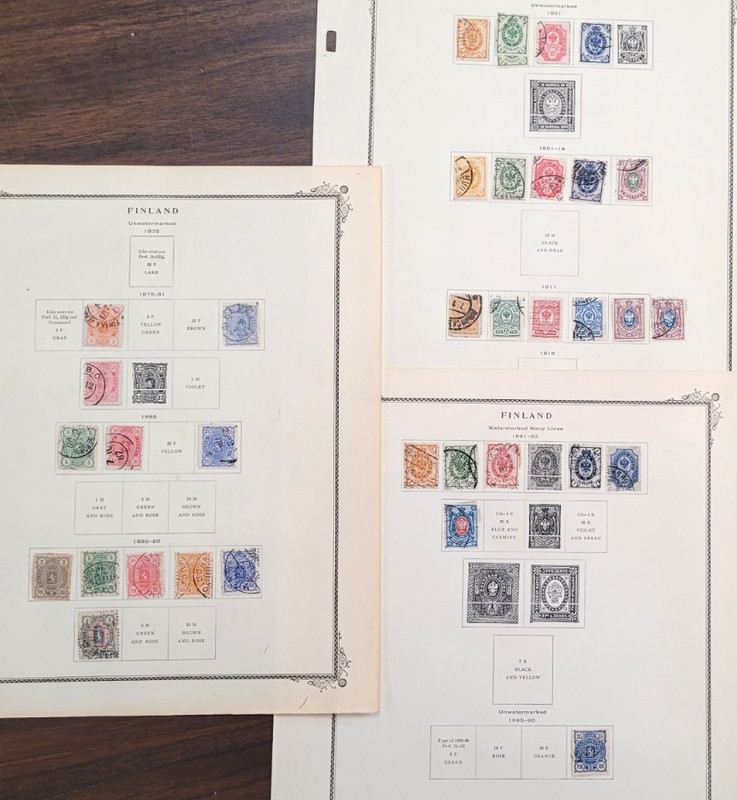 Finland: Collection of 30 used issues 1875-1920, nice cancels (E25