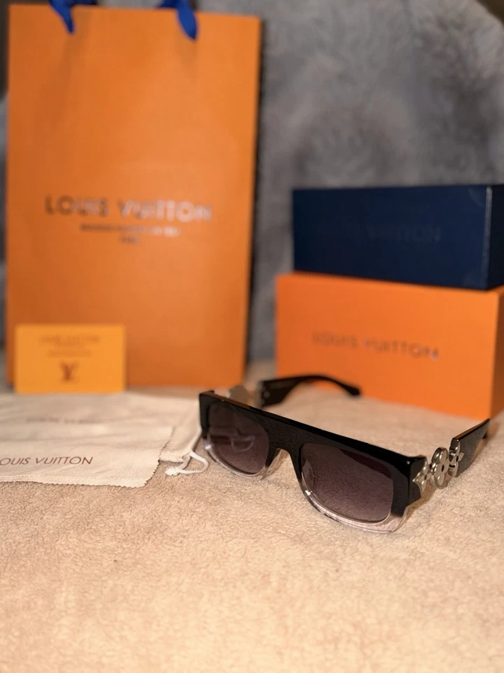 Gafas de sol LV Louis Vuitton monograma tributo negras plateadas para hombre y mujer unisex Foto 3 de 3