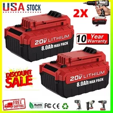 2PC 20V PCC685L PCC682L for Porter Cable 20 Volt 8.0Ah  Lithium-Ion Max Battery