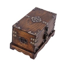 Small Wooden Lock Box Lockable Antique Treasure Chest Handmade Versatile Stable