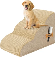 3-Tier Dog Stairs for Bed and Couch - 15.7"H Non-Slip Dog Ramp Extra Wide Steps 