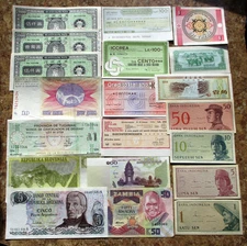 BIG LOT OF BANKNOTES FROM ALL OVER THE WORLD (UNCIRCULATED CONDITION) - LOT J