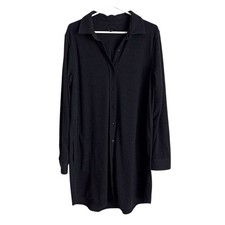 Quince XL Charcoal Grey Stretch Sweater Fleece Shirt Dress Neutral Quiet Luxury