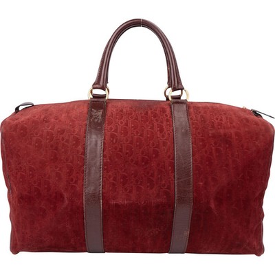 Christian Dior Suede Trotter Monogram Boston 45  Handbag Tasche