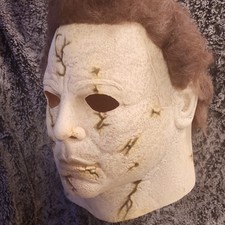 Trick or Treat Studios Rob Zombie Myers Full Latex Mask w/ Hair, White/Brown