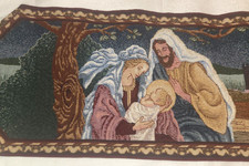 Vintage CHRISTMAS Tapestry NATIVITY Table Runner