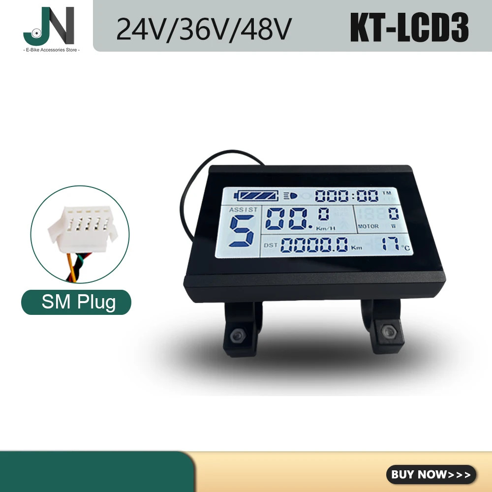 KT LCD LED Display Waterproof SM Plug 24V 36V 48V 72V for Electric Bicycle Kit