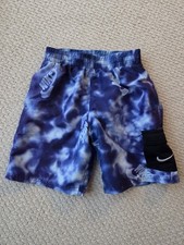 Boys Blue Nike Swim Short With Drawstring Elasticated Waist Size Small