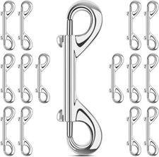 ERKOON 15 Pack Heavy Duty Snap Hooks Double Sided Clips 3-1/2 Inch, Silver 
