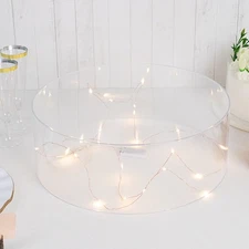 14" CLEAR Round Acrylic CAKE STAND Display Box Pedestal Riser Party Decorations