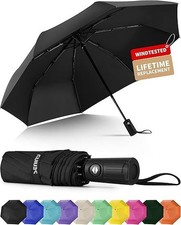 Seniny Windproof Travel Umbrella, Automatic Umbrellas for Rain, Portable Compa