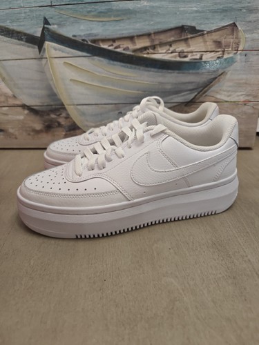 Nike Women's Court Vision Alta Leather Sneakers Triple White Size 9 NEW IN BOX! - Picture 5 of 6