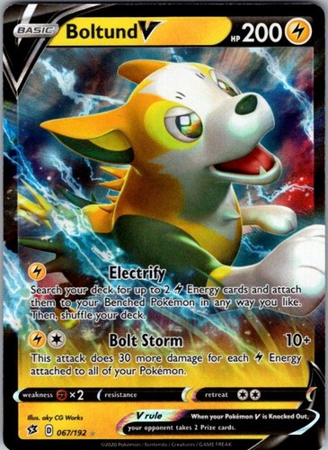 Pokemon SWSH02: Rebel Clash Boltund V 067/192 LP Holofoil