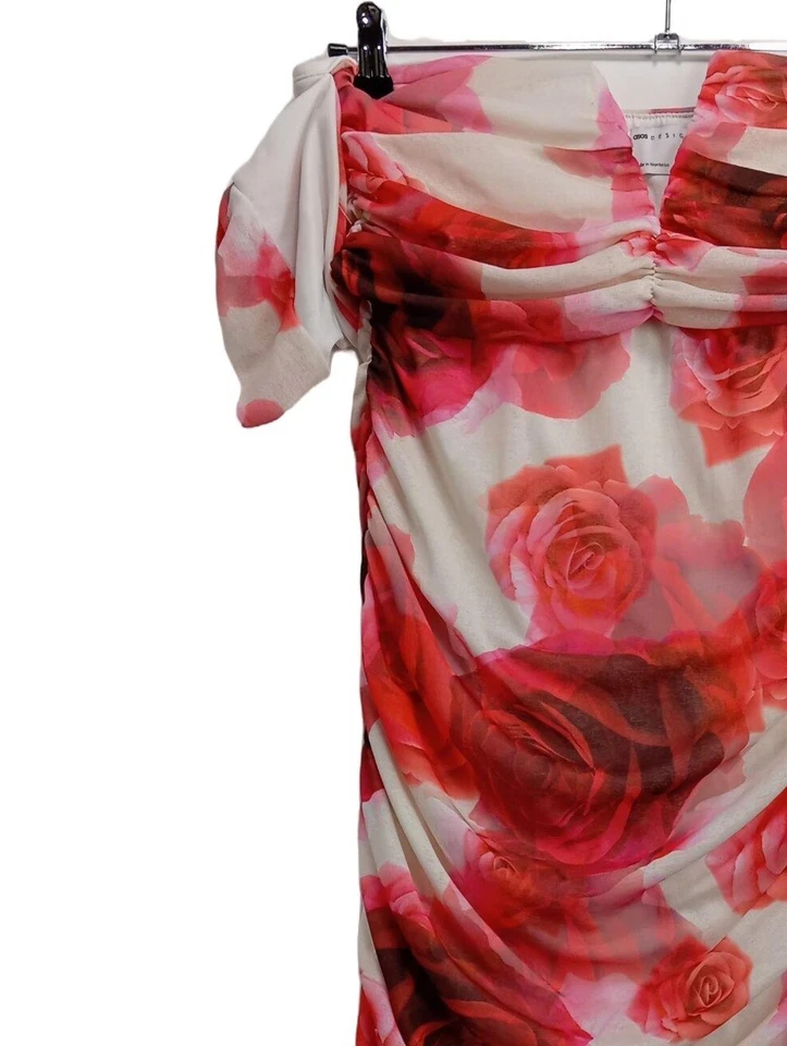 ASOS Vestido de cóctel Mujeres Vestido Talla EU 46 rojo-blanco elegante - Imagen 3 de 4