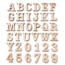 124 Pcs Unfinished Wood Alphabet Letters Numbers, 1-5/8 Inch Wooden Letters