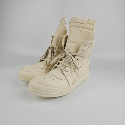 RICK OWENS Temple $1305 Geobasket Milk Sneakers New & Authentic