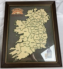Vintage Pub Bar Sign Baileys Irish Cream Mirror Irish Name Map Ireland 1977
