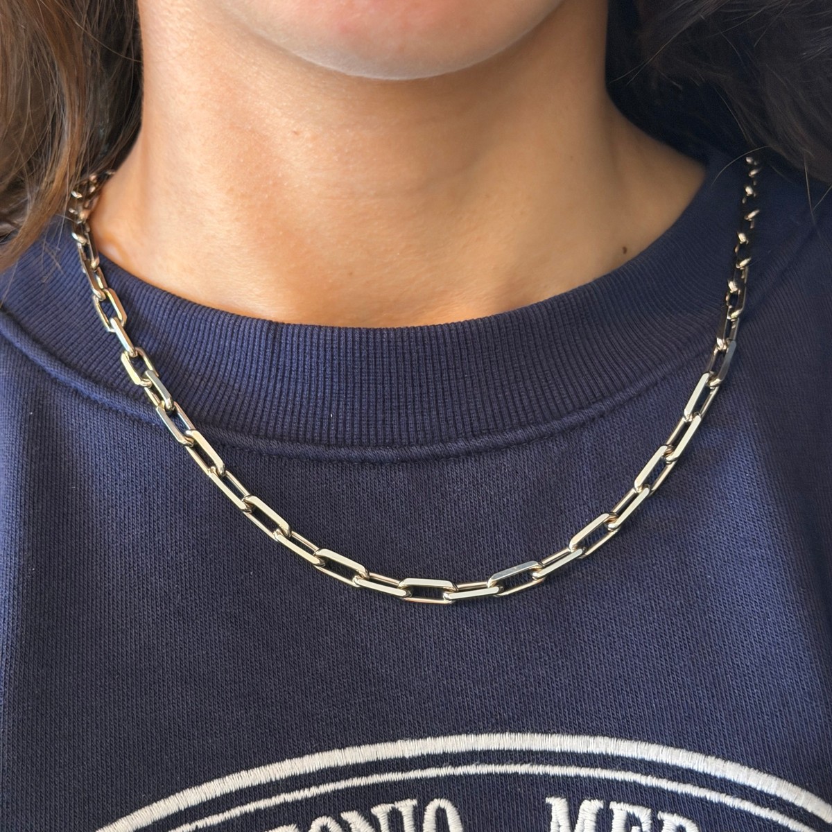 CARTIER Santos de Cartier Chain Necklace Medium Model 18K White
