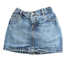 Y2K old navy girls 5T denim cotton mini adjustable waist skirt button closure