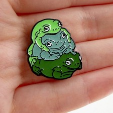 Stack of Frogs Soft Enamel Pin Cute Frog Lover Kawaii Nature Animal Gift