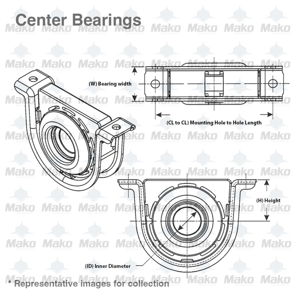 Cojinete central de eje Super Duty Ford F250/350/450/550 BC3Z-4800-G 5012704-1X Foto 2 de 2