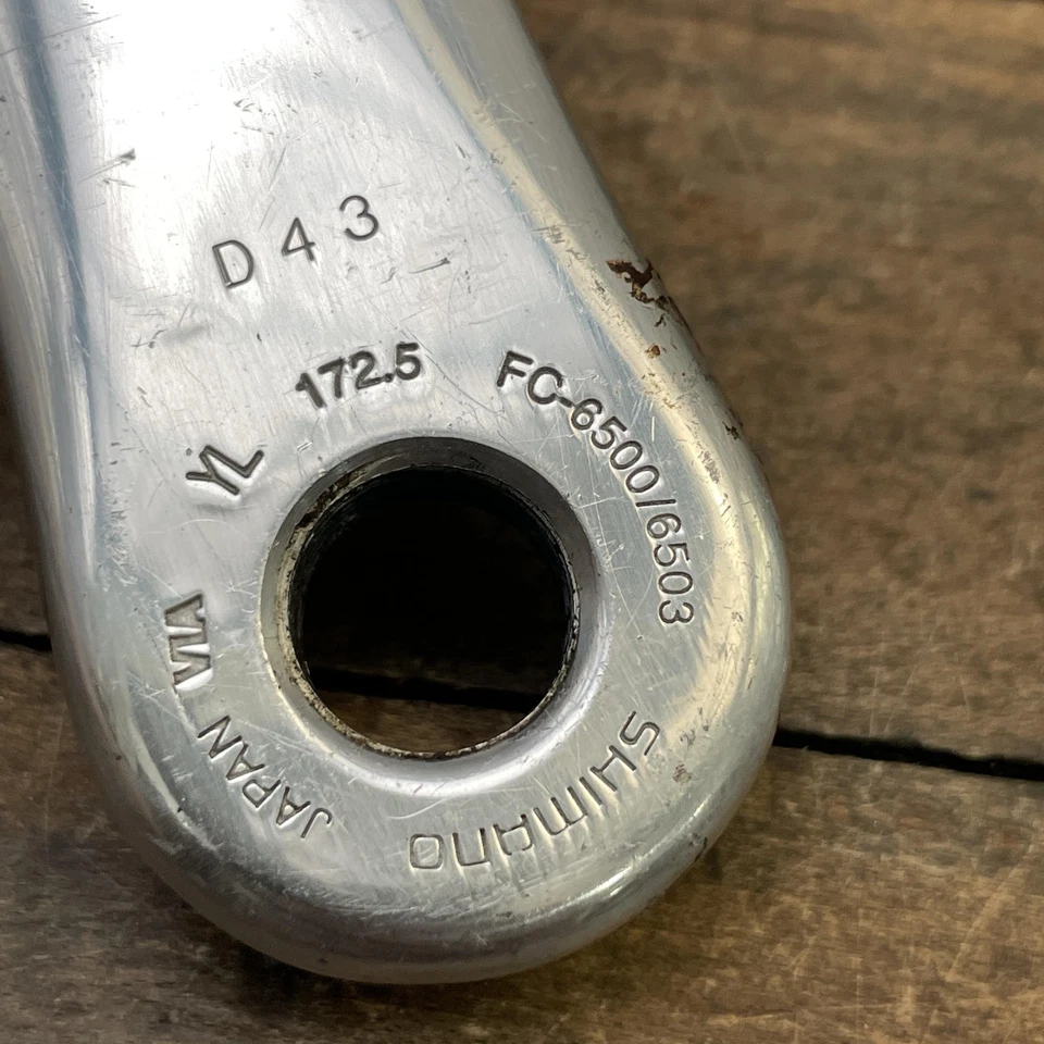 Vintage Shimano Ultegra FC-6500 Left Crank Arm 172.5mm Silver Road Bike Octalink - Image 3 of 4