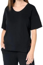 Peace Love World Women's French Terry Pullover Black