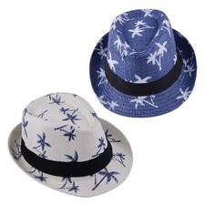 Kinder Strohhut Trilby Sommer Strandhut Junge Party Fedora Sonnenhut new