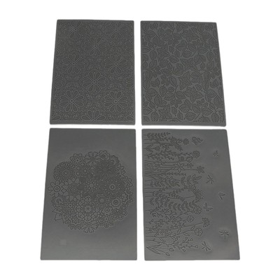 4x Ton Textur Blätter Floral Textur Matten Handarbeit Seifen Bastelwerkzeuge Kunstwerk